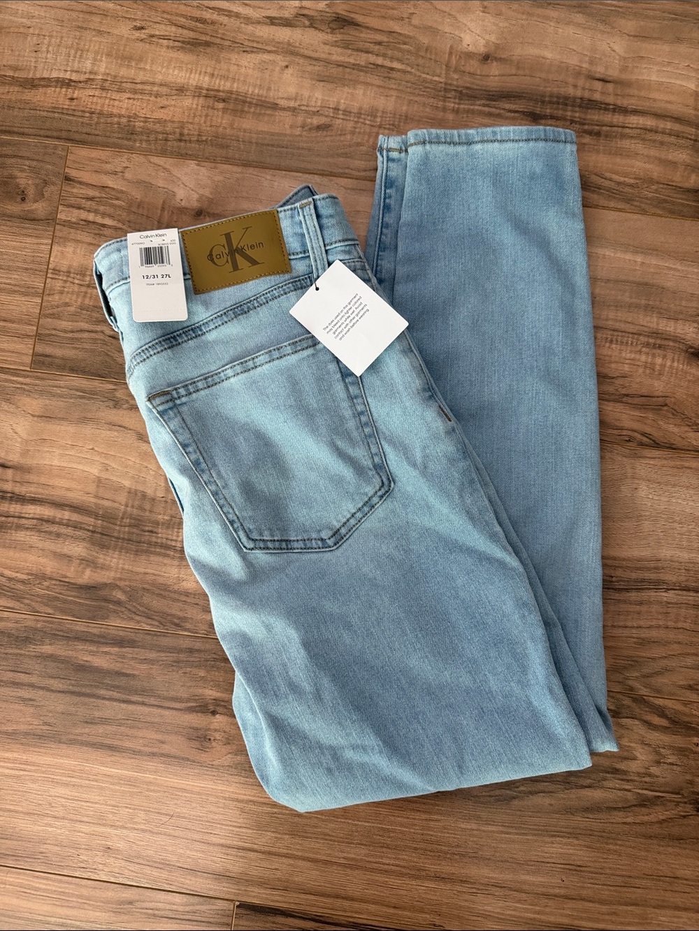 Calvin Klein Light Wash Slim Straight Men's Jeans